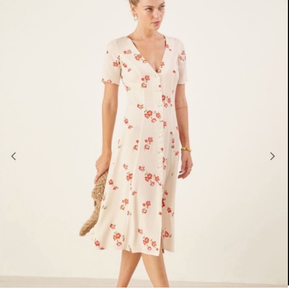 Reformation Locklin Dress Magdalena Floral NWT 8